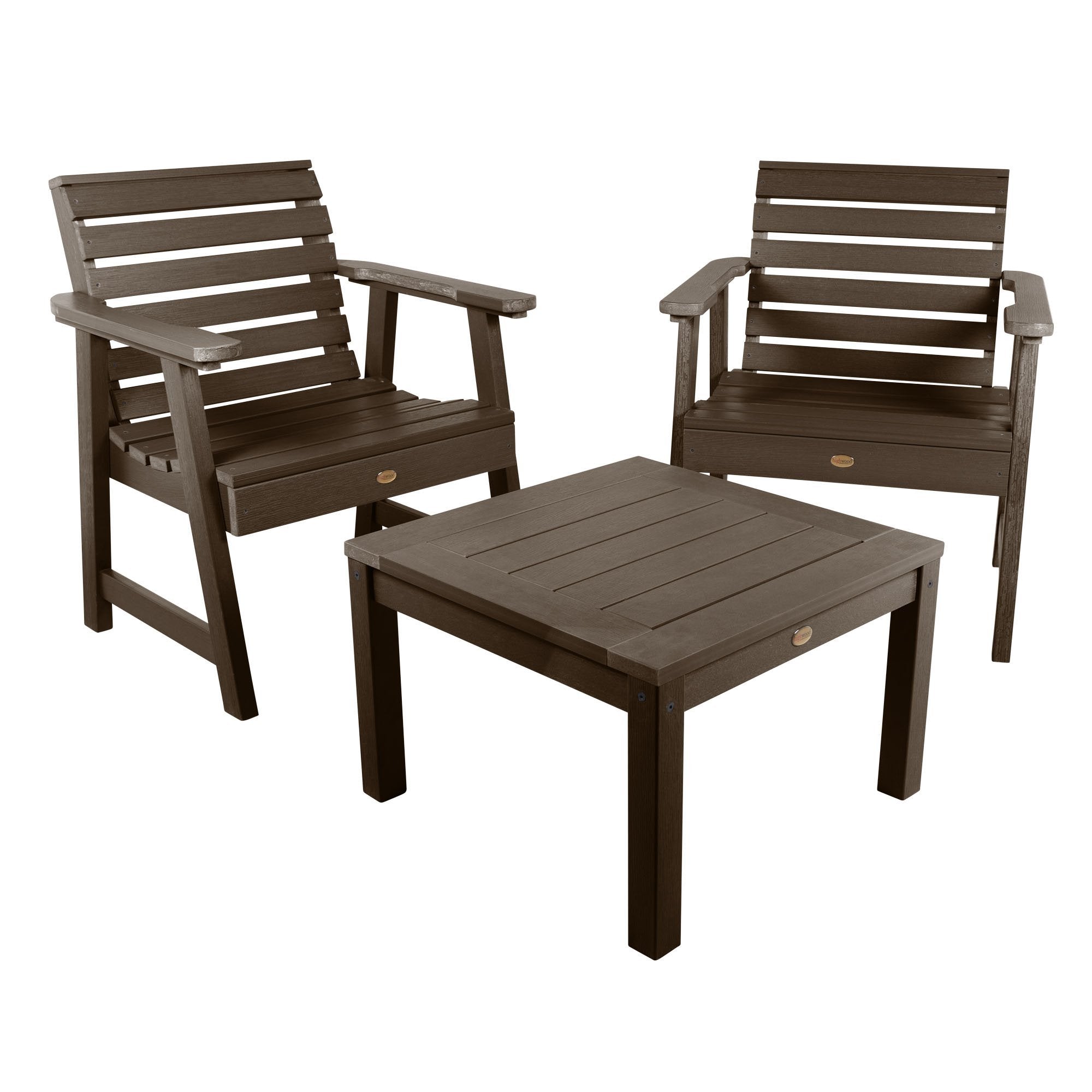 2 Weatherly Garden Chairs with Square Side Table