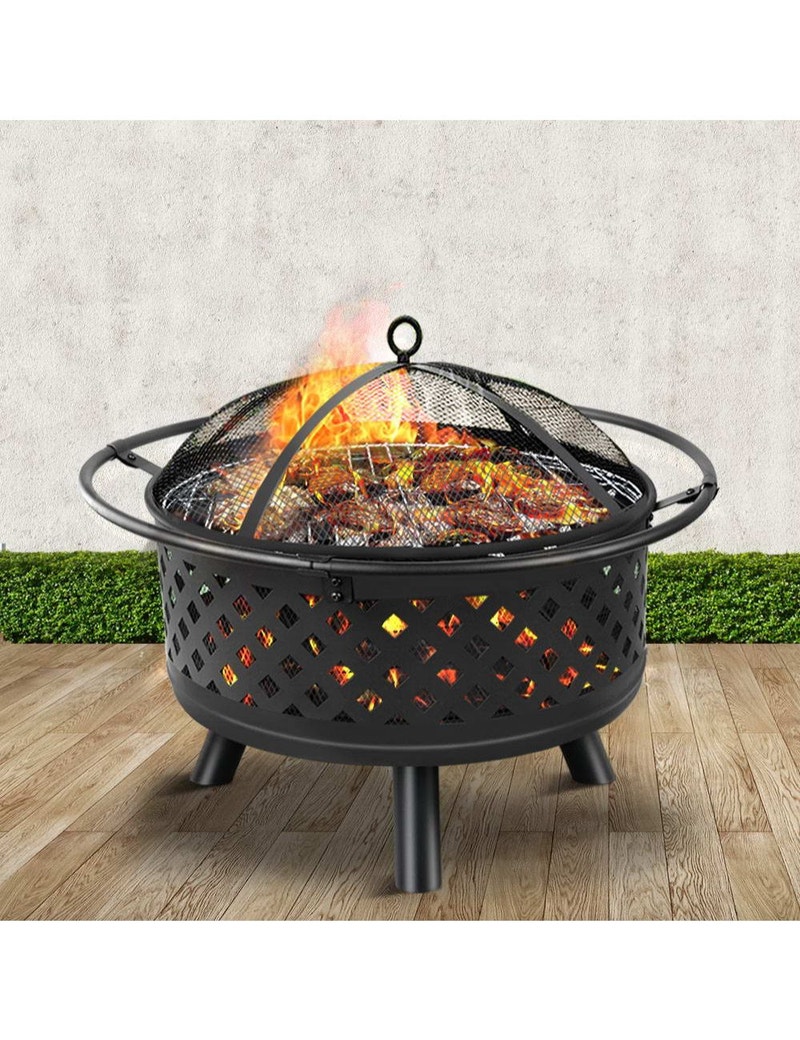 Outdoor Fire Pit Bbq Grill Portable Wood Fireplace Patio Heater 30