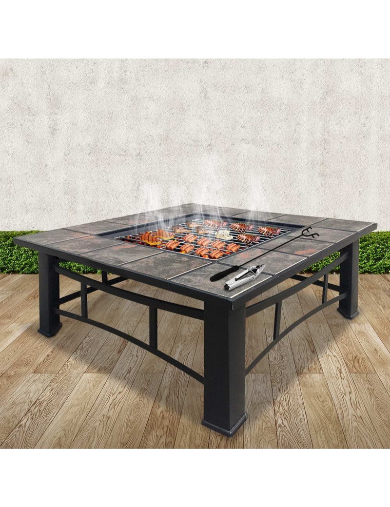 4 In 1 Outdoor Fire Pit Table Garden Bbq Grill Ice Pits Firepit