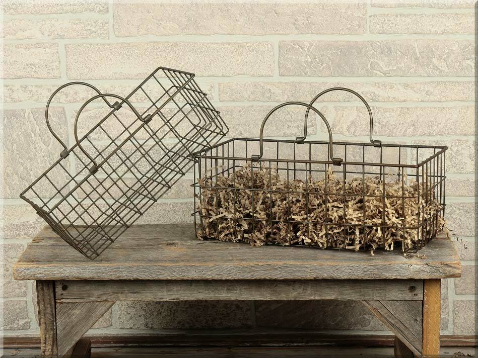 Retangle Wire Metal Baskets Set 2