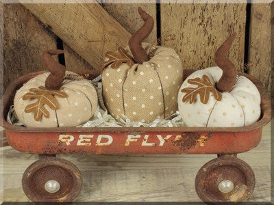 Small Vintage Harvest Pumpkin with Dots Set 3