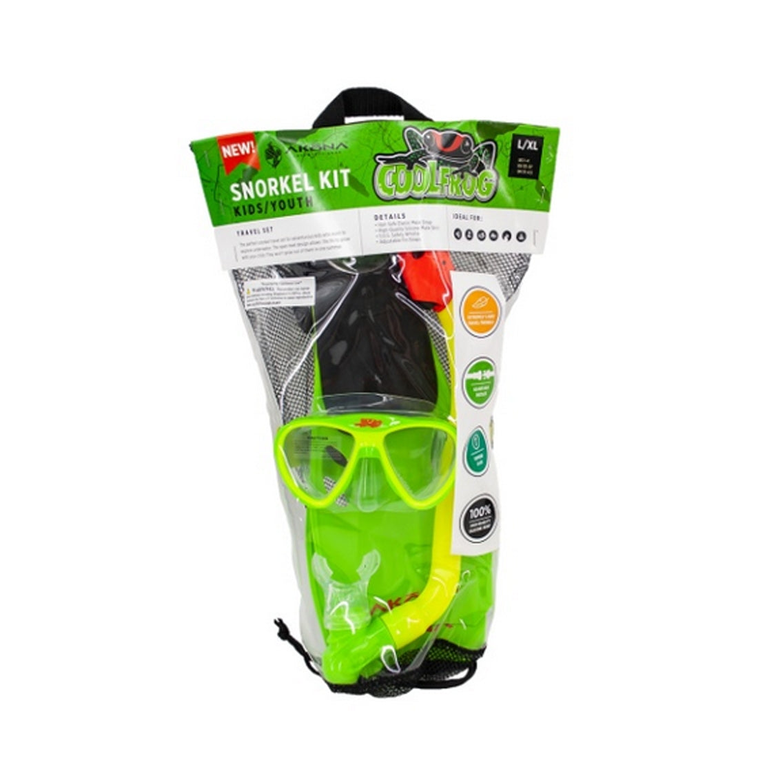 Akona Kids Youth Junior Mask, Snorkel, Fin Set Diving Kit