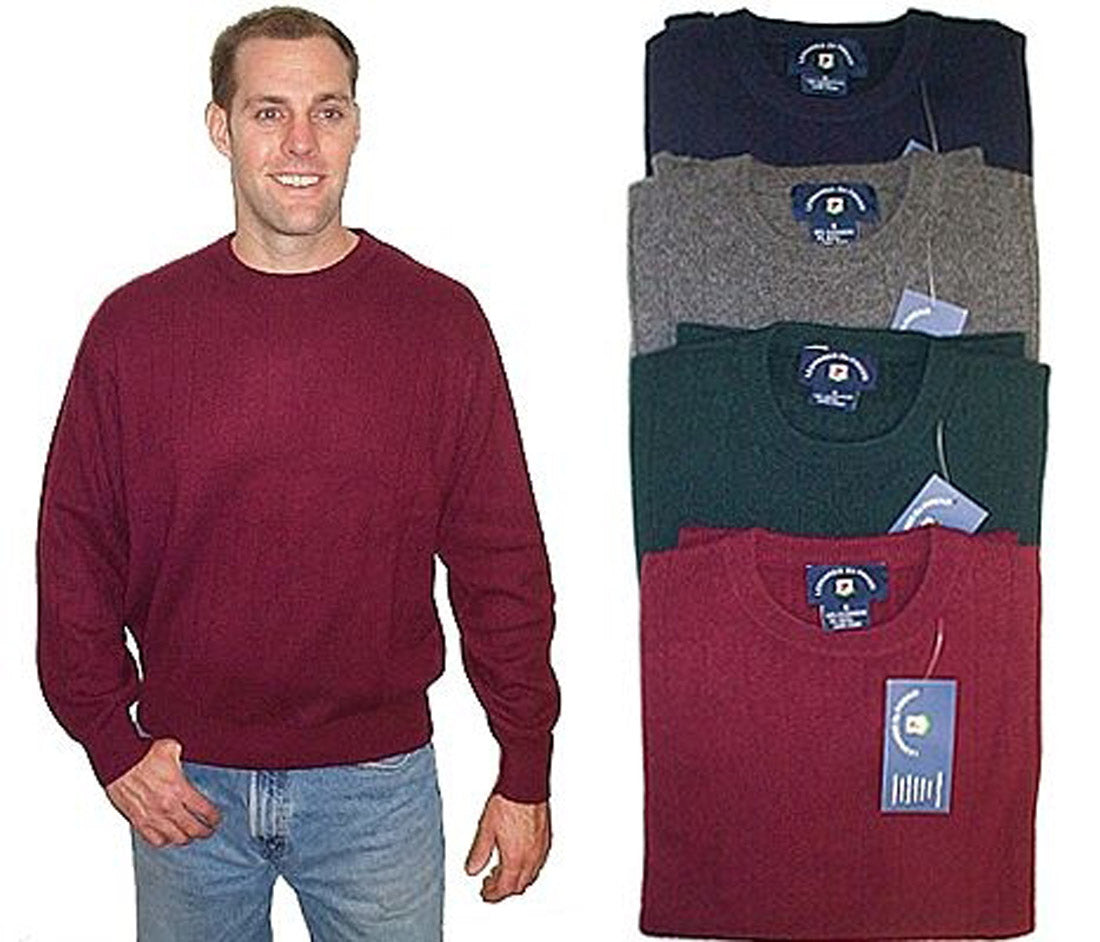 Men's Rib Crew Long Sleeve Cashmere Sweater