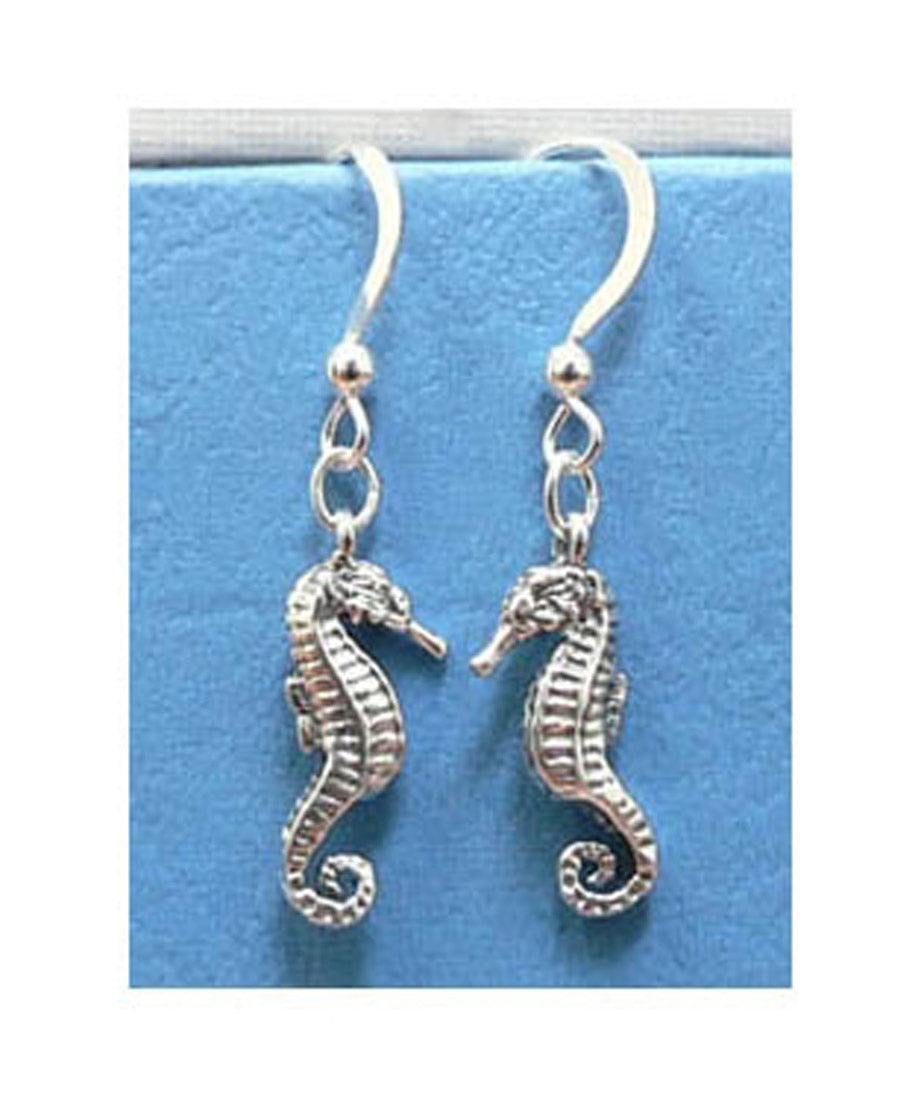 Sea Horse Sterling Silver Ocean Theme Earrings Jewelry