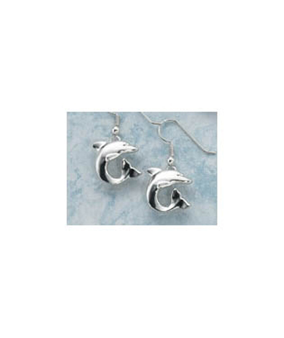 Sterling Silver Dolphin Dangle Earrings Jewelry