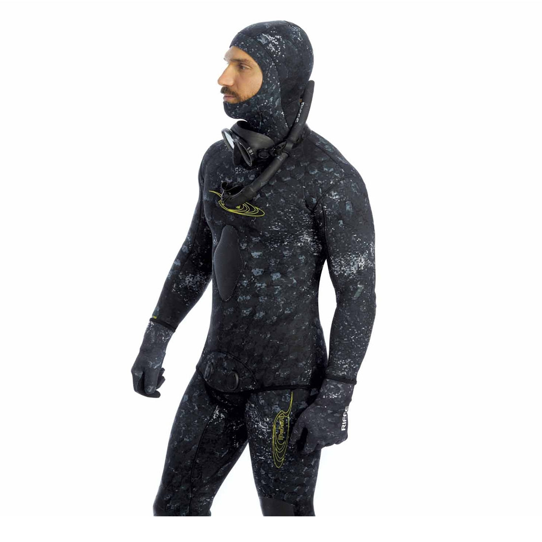 Riffe 5mm Vortex 2 piece Camouflage Freediving & Spearfishing Wetsuits Sold as SET - Top and Bottom