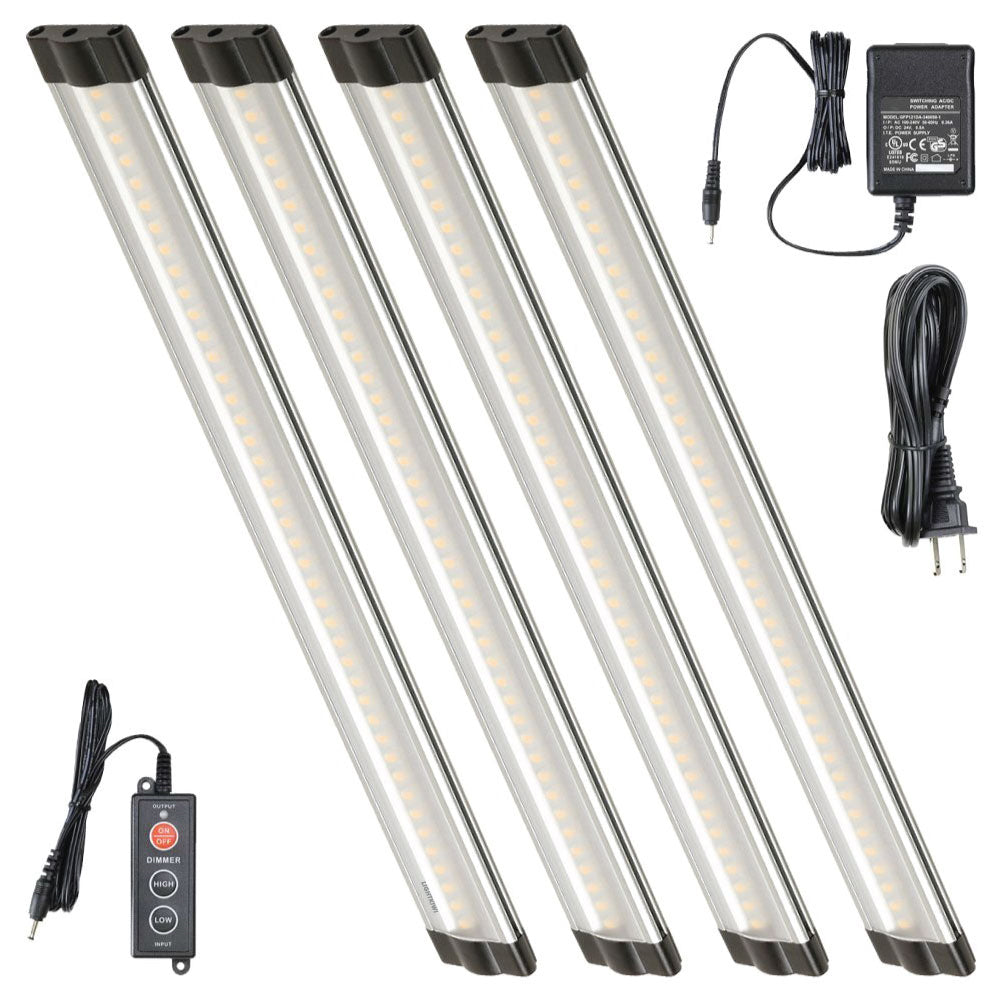 12 Inch Warm White Modular LED Under Cabinet Lighting - Standard Kit (4 Panels)