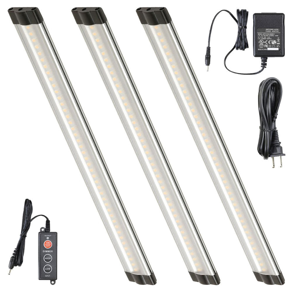 12 Inch Warm White Modular LED Under Cabinet Lighting - Premium Kit (3 Panels)