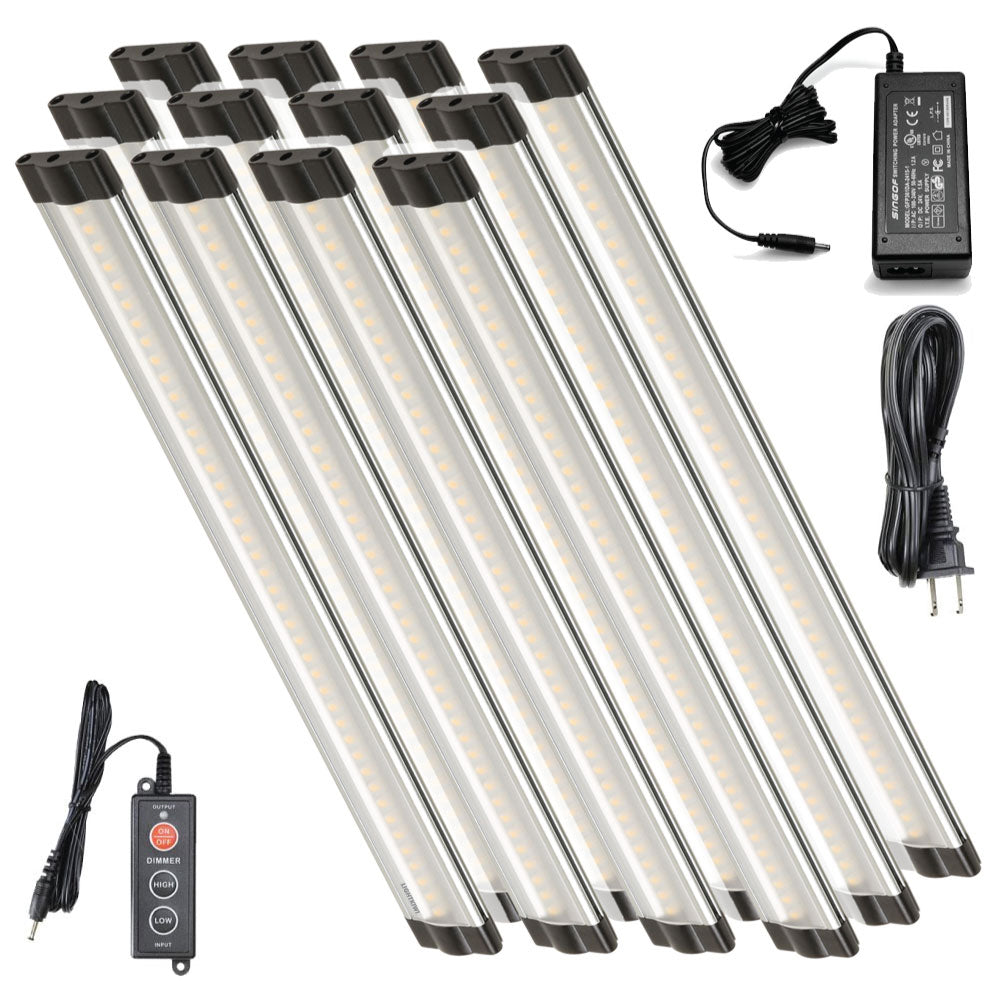 12 Inch Warm White Modular LED Under Cabinet Lighting - Pro Kit (12 Panels)