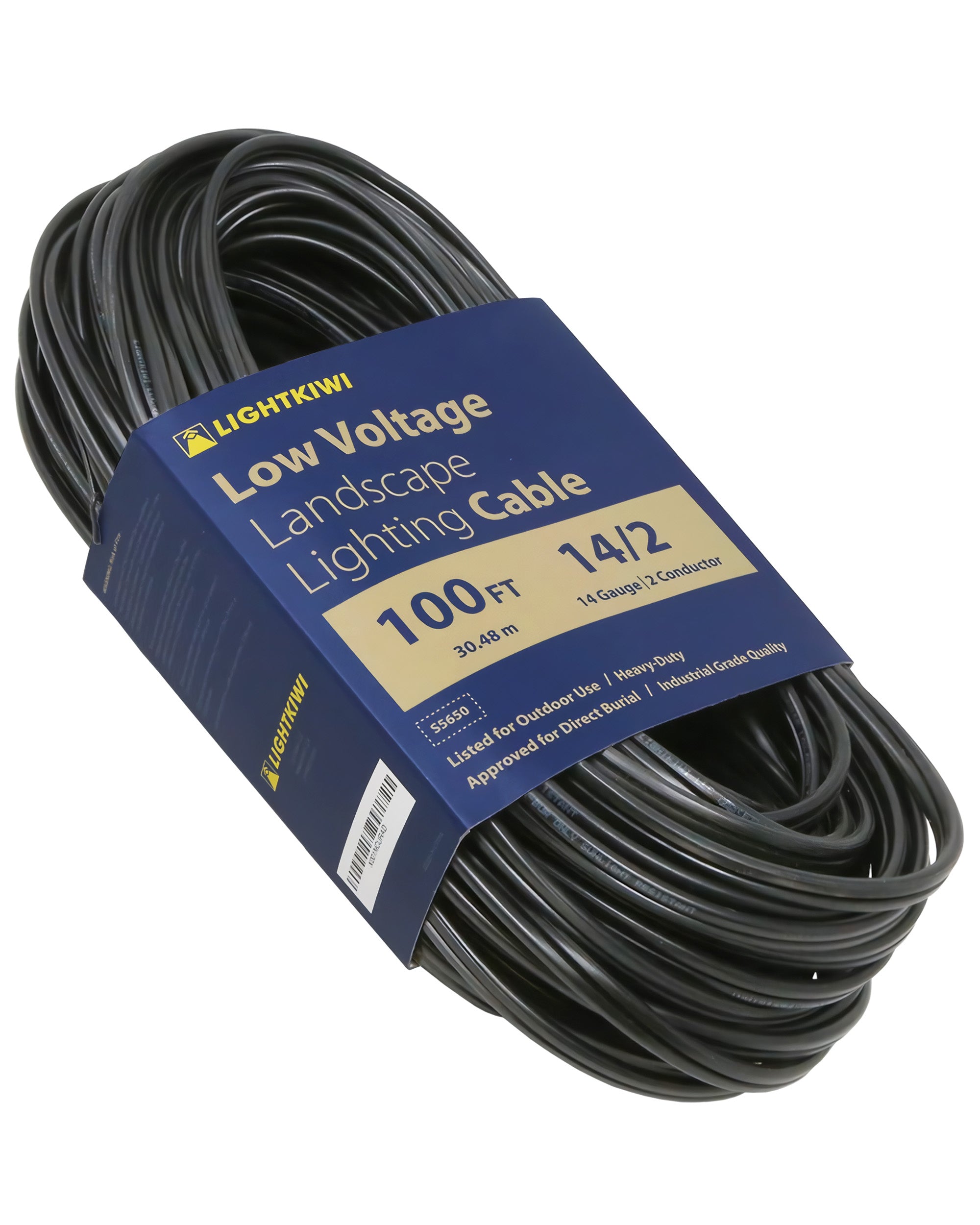 14AWG 2-Conductor Direct Burial Wire for Low Voltage Landscape Lighting, 100ft