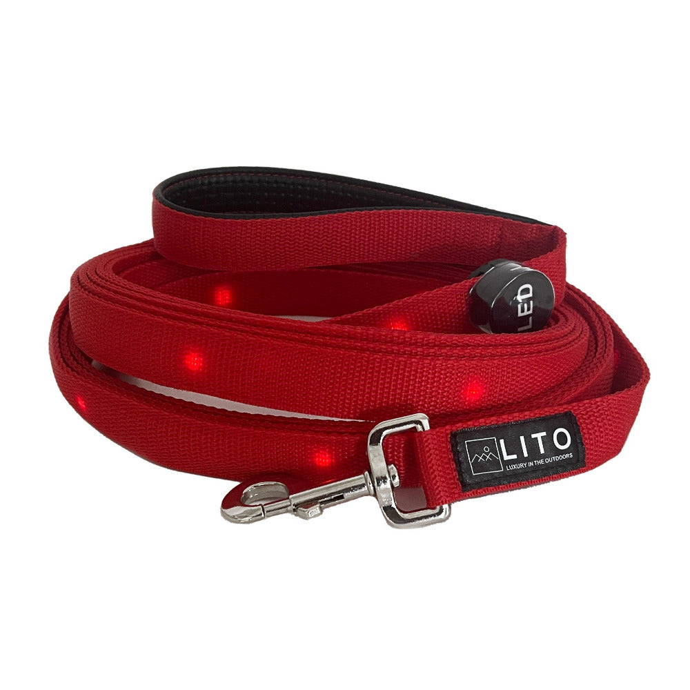 Light Up Dog Leash  - Red