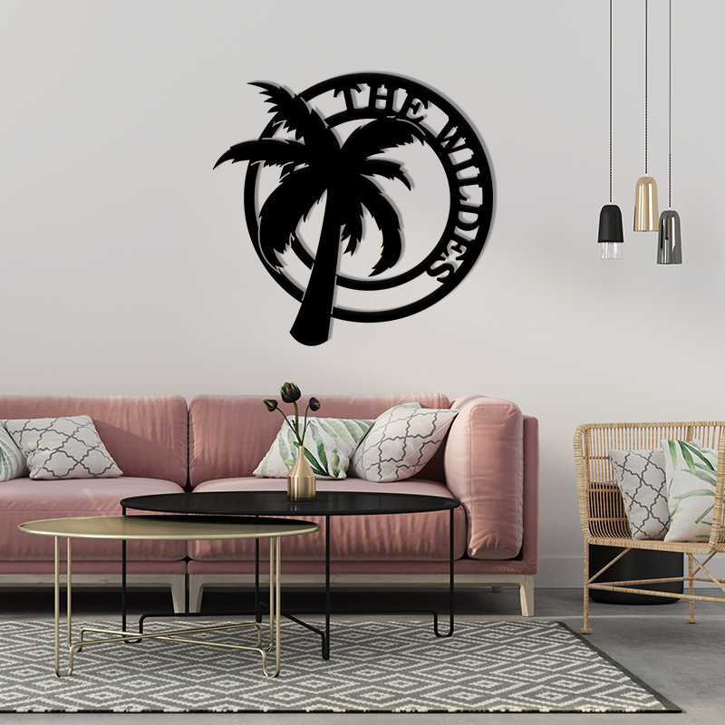 Tropical Name Metal Monogram