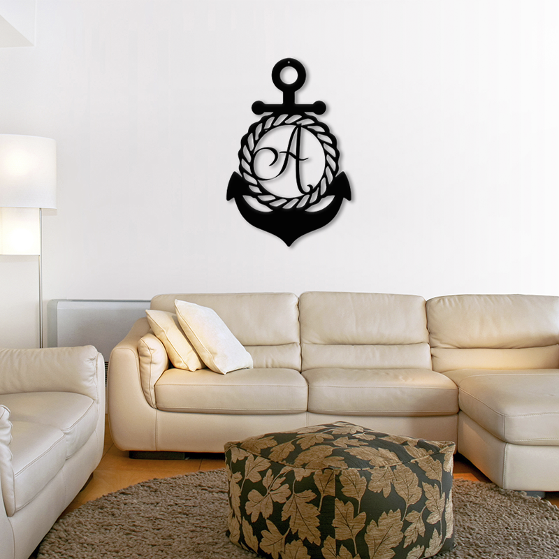 Anchor Initial Metal Monogram