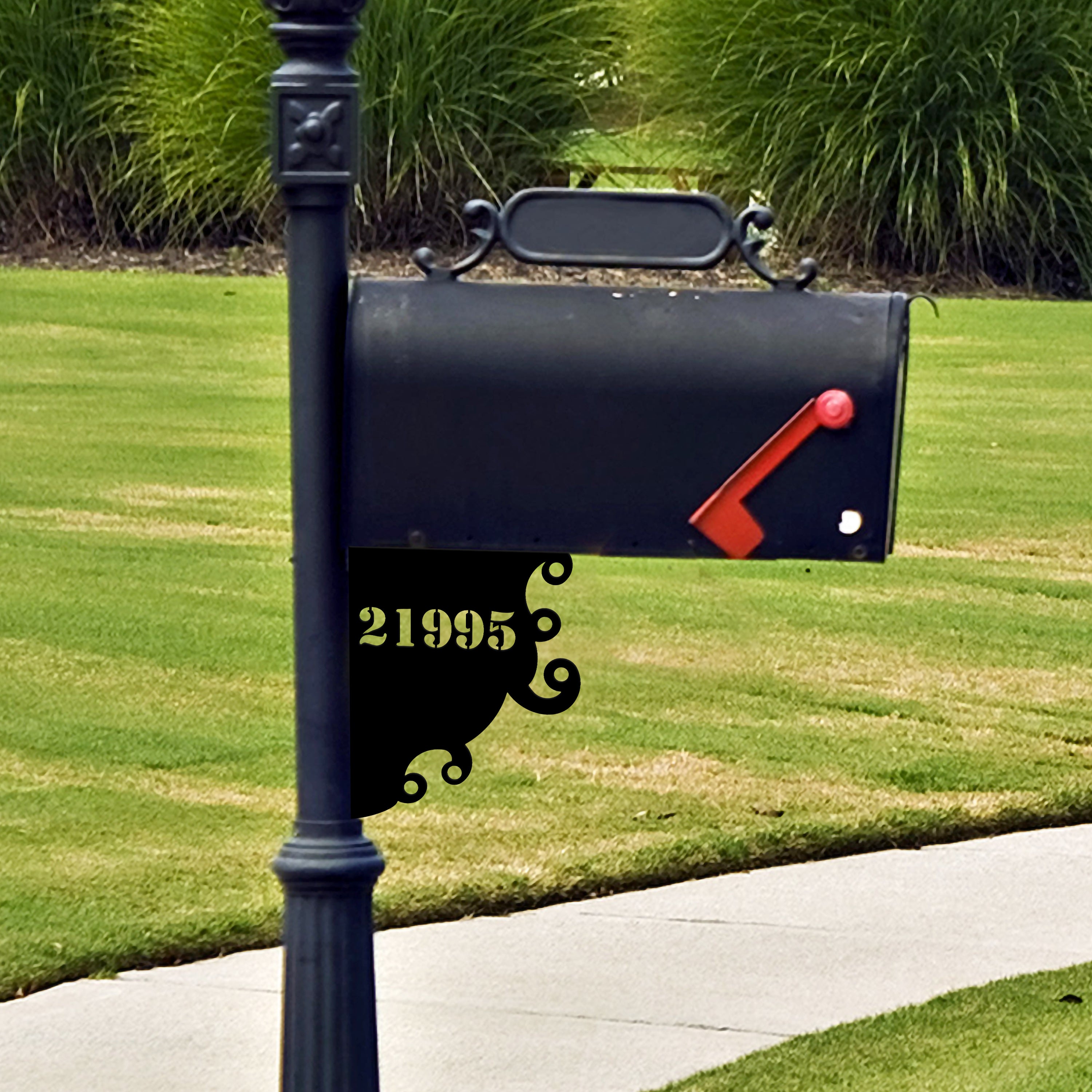 Curls Address Mailbox Sign