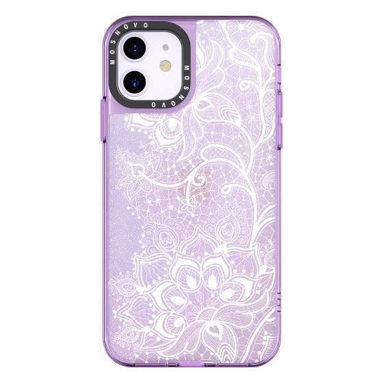 Lacy Flower Glitter Phone Case - iPhone 11 Case