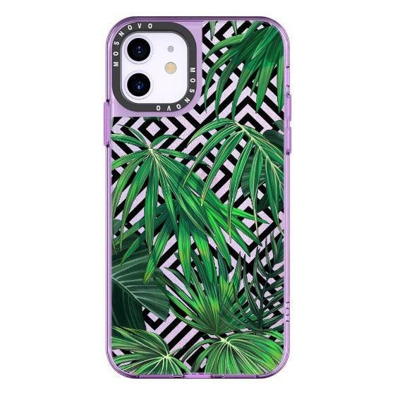 Areca Palm Pattern Glitter Phone Case - iPhone 11 Case