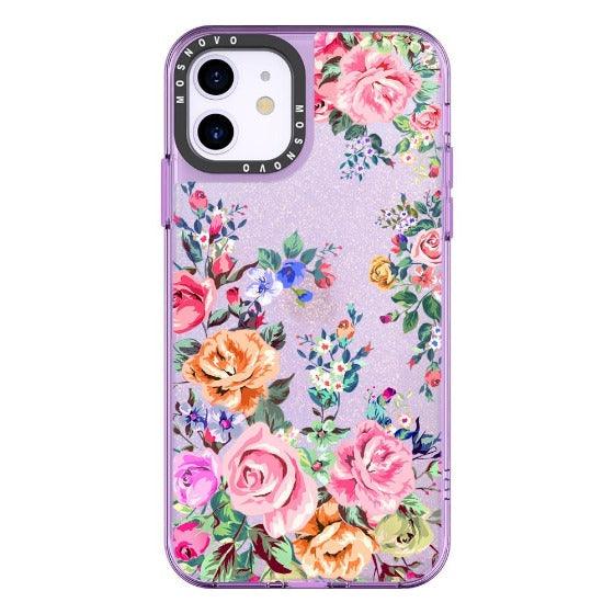 Rose Garden Glitter Phone Case - iPhone 11 Case