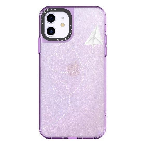 Little Cute Plane Glitter Phone Case - iPhone 11 Case