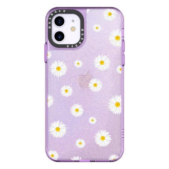 White Daisy Glitter Phone Case - iPhone 11 Case