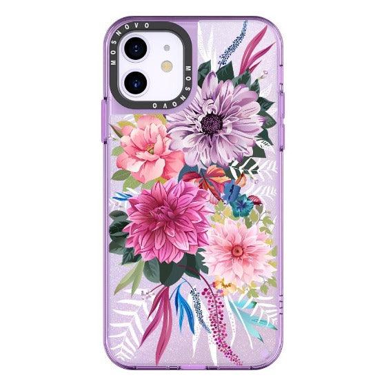 Blossom Floral Flower Glitter Phone Case - iPhone 11 Case