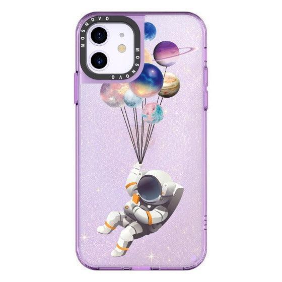 Astronaut Planet Glitter Phone Case - iPhone 11 Case