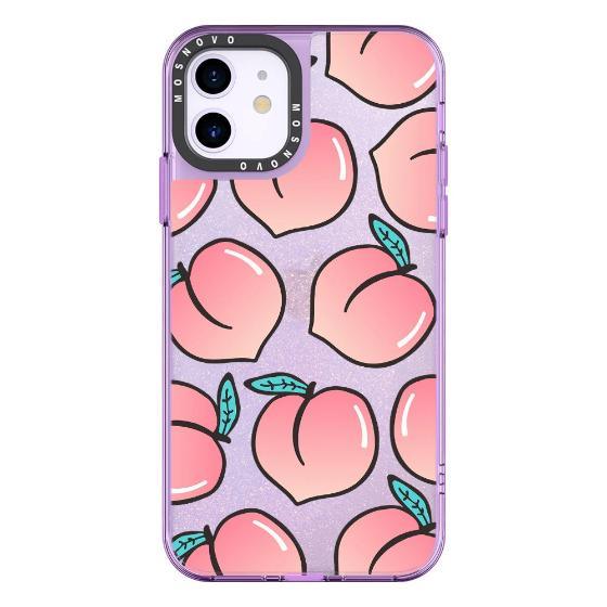 Cute Peach Glitter Phone Case - iPhone 11 Case