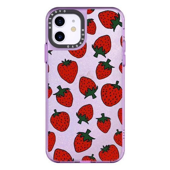 Red Strawberry Glitter Phone Case - iPhone 11 Case