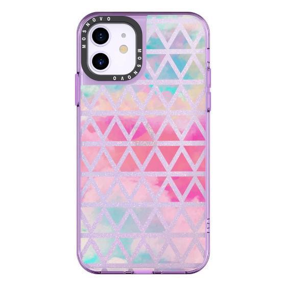 Gradient Triangles Glitter Phone Case - iPhone 11 Case