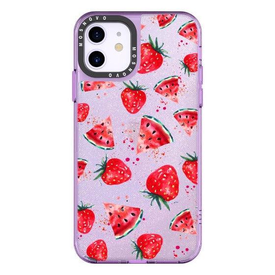 Watermelon and Strawberry Glitter Phone Case -  iPhone 11 Case