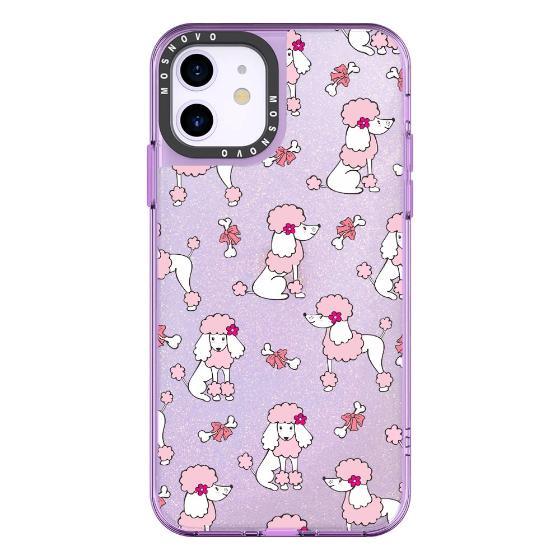 Cute Poodle Glitter Phone Case - iPhone 11 Case