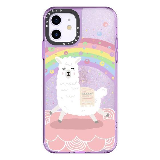 Rainbow Alpaca Glitter Phone Case - iPhone 11 Case