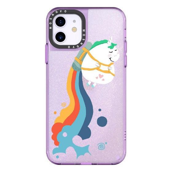 Cute Rainbow Unicorn Glitter Phone Case - iPhone 11 Case