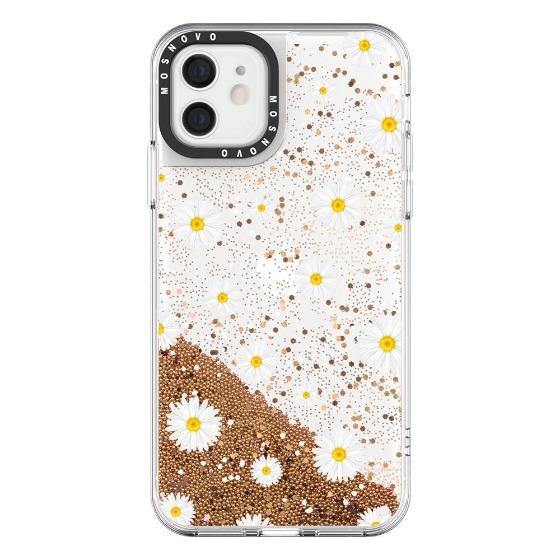 White Daisy Glitter Phone Case - iPhone 12 Mini Case