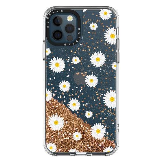 White Daisy Glitter Phone Case - iPhone 12 Pro Max Case