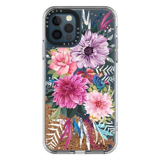 Blossom Floral Flower Glitter Phone Case - iPhone 12 Pro Max Case