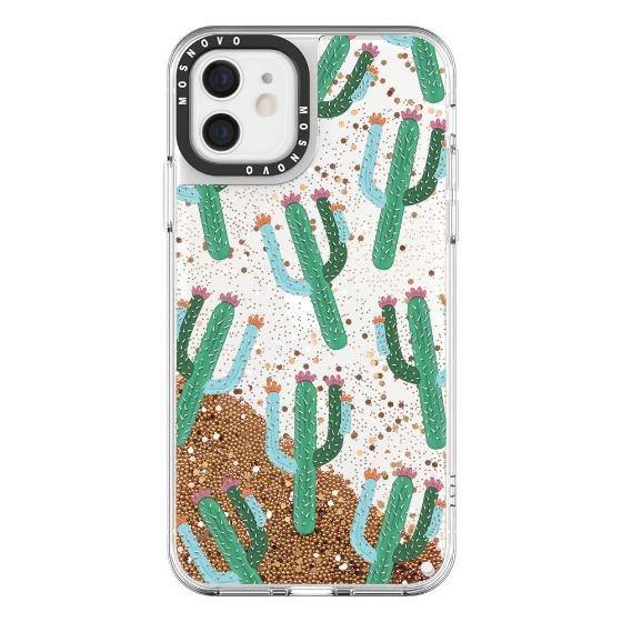 Cute Cactus Glitter Phone Case - iPhone 12 Mini Case