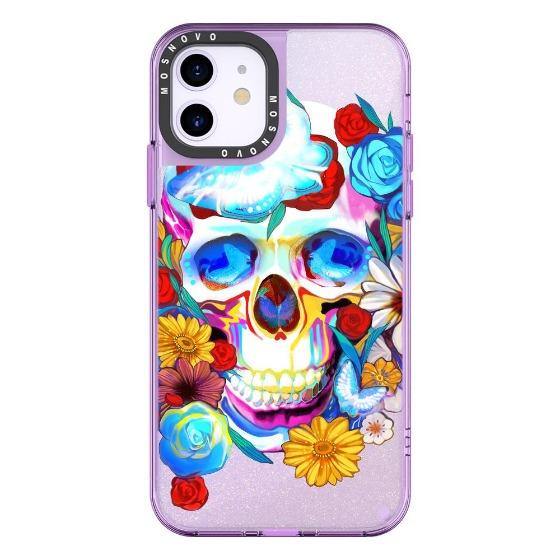 Neon Skull Glitter Phone Case - iPhone 11 Case