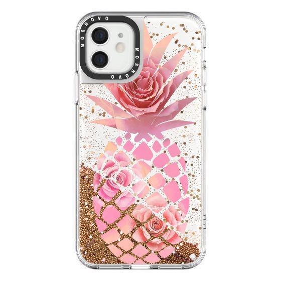 Pineapple Rose Glitter Phone Case - iPhone 12 Case