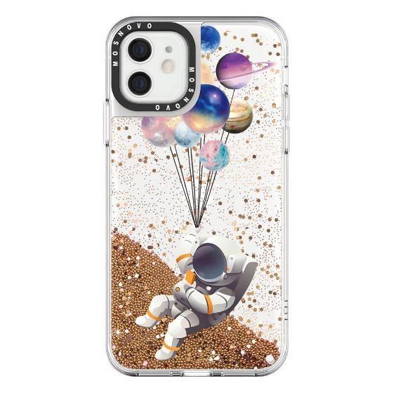 Astronaut Planet Glitter Phone Case - iPhone 12 Mini Case