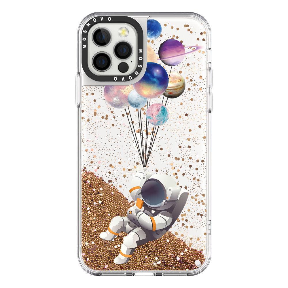 Astronaut Planet Glitter Phone Case - iPhone 12 Pro Max Case