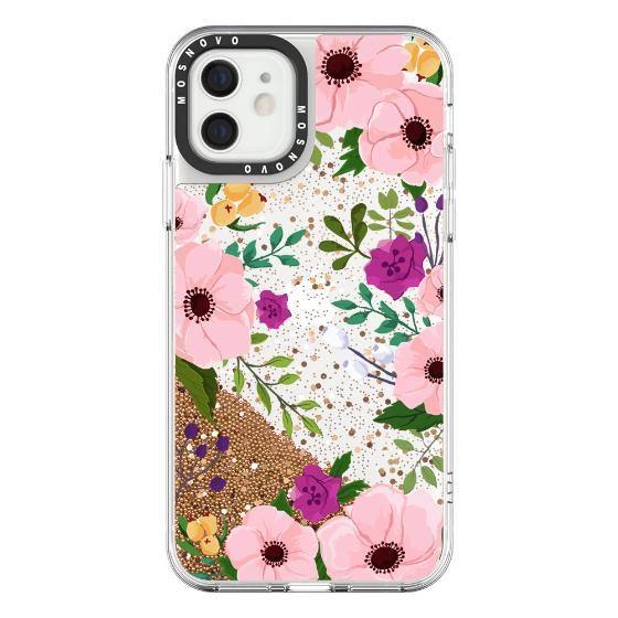 Flower Garden Floral Glitter Phone Case - iPhone 12 Case