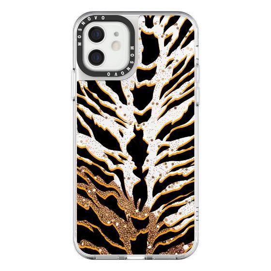 Tiger Print Glitter Phone Case - iPhone 12 Mini Case