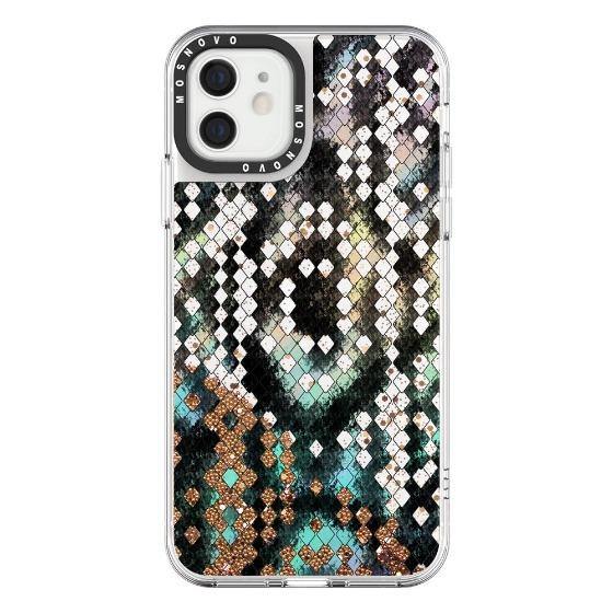 Snake Print Glitter Phone Case - iPhone 12 Mini Case