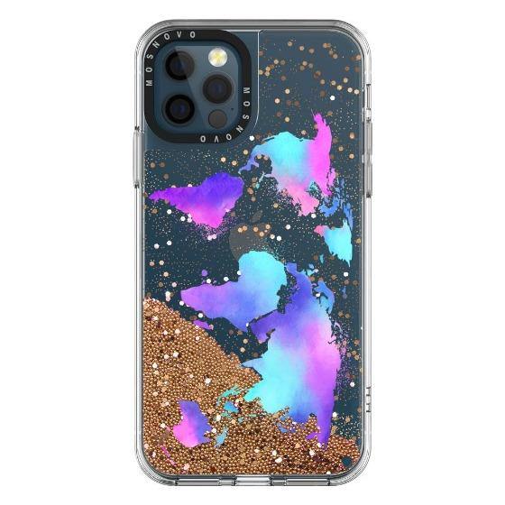 Colorful Map Glitter Phone Case - iPhone 12 Pro Max Case