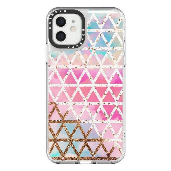 Gradient Triangles Glitter Phone Case - iPhone 12 Mini Case