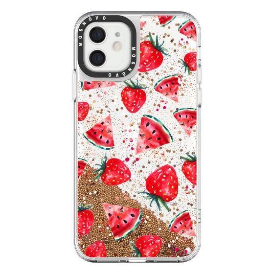 Watermelon and Strawberry Glitter Phone Case - iPhone 12 Case