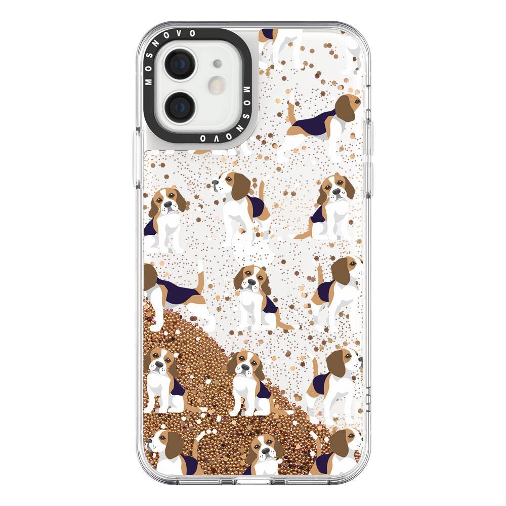 Cute Beagles Glitter Phone Case - iPhone 12 Mini Case