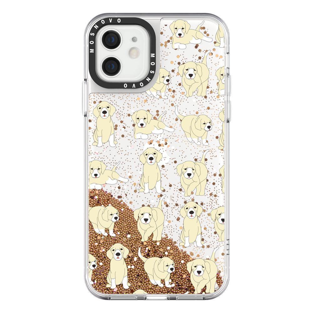 Golden Retriever Glitter Phone Case - iPhone 12 Mini Case