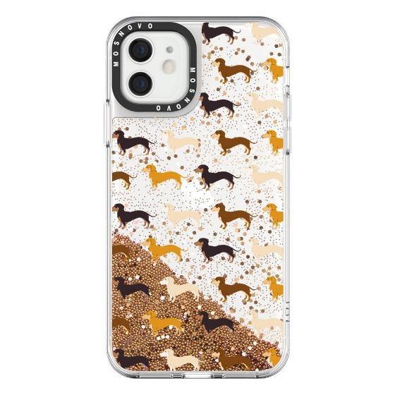 Cute Dachshund Glitter Phone Case - iPhone 12 Case