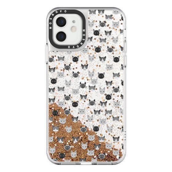 Cats Head Glitter Phone Case - iPhone 12 Case